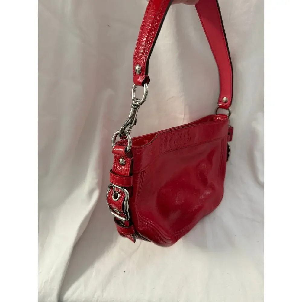 Coach Red Patent Leather Shoulder Bag GS